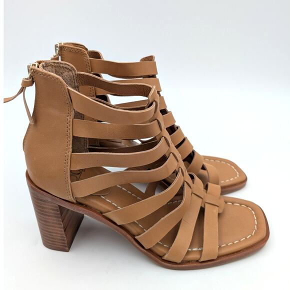 Sofft Stratford Luggage Heeled Sandal Women's Leather Brown Size US8M - Picture 3 of 9